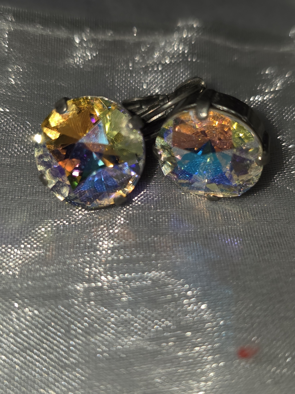 Sabika Multicolored Crystal Stud Earrings - Yellow Blue Purple